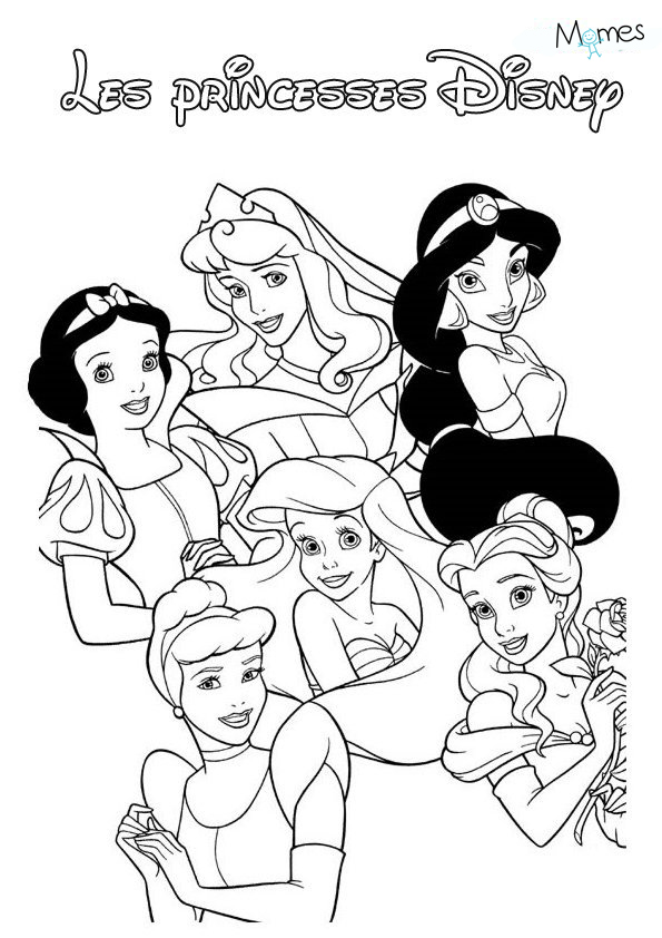 Coloriage Toutes Les Princesses De Disney Dessin Princesse Disney à imprimer