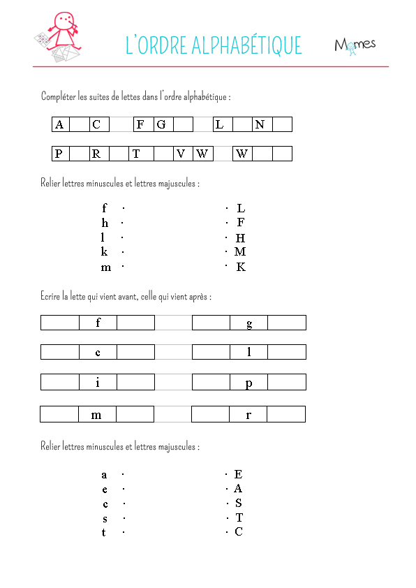 L ordre Alphab tique Exercice MOMES L ordre Alphab tique Exercice MOMES